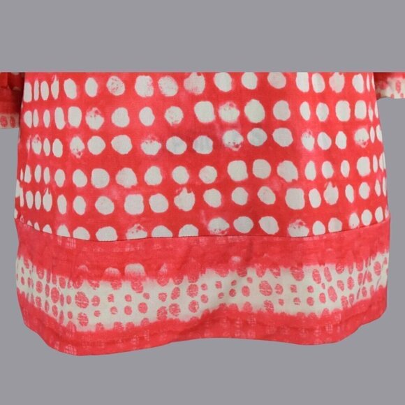 CHICO'S DOTTED RED MESH 3/4 SLEEVE TOP - Picture 4 of 7